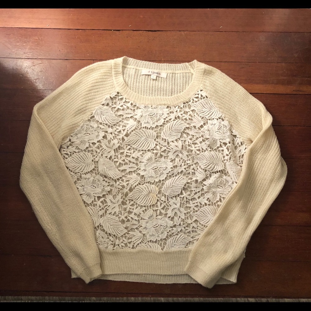 Lace front sweater
